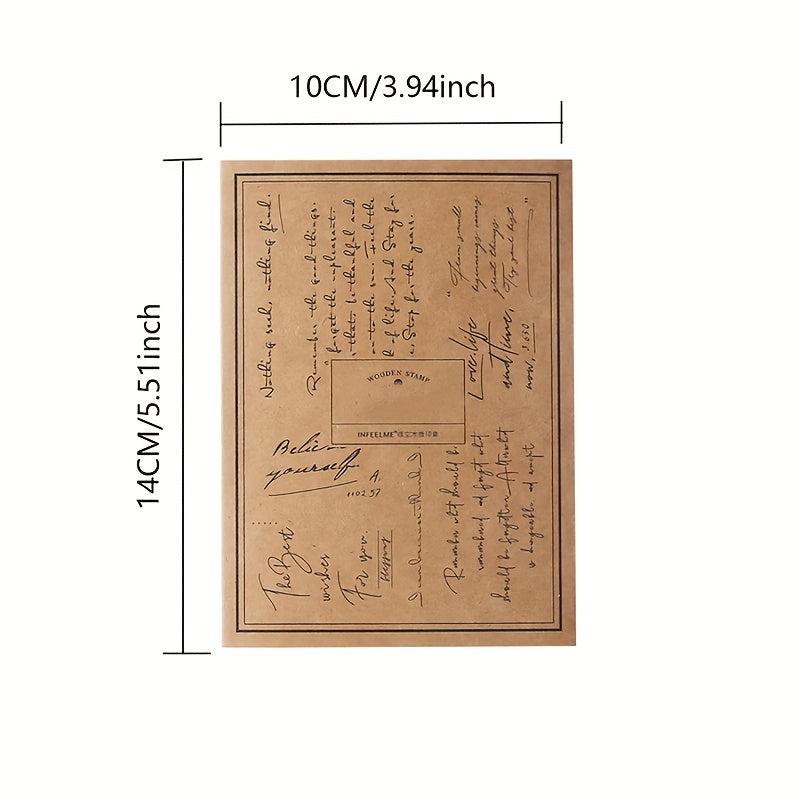 8pcs Vintage English Newspaper Text Stamp Wooden Rubber Stamps Scrapbooking DIY