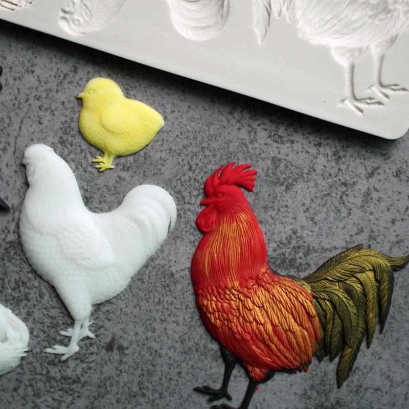 Reusable Silicone Chicken Fondant Mold for Cake Decorating