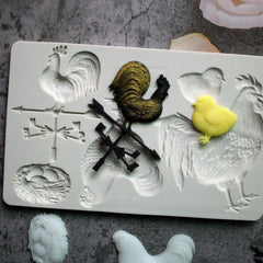 Reusable Silicone Chicken Fondant Mold for Cake Decorating