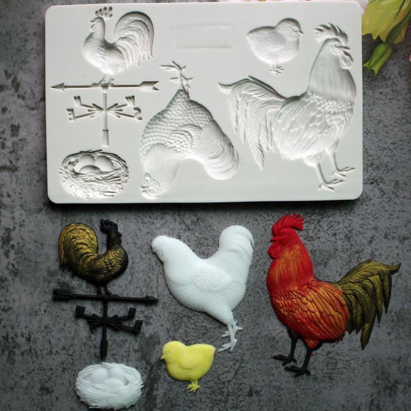 Reusable Silicone Chicken Fondant Mold for Cake Decorating