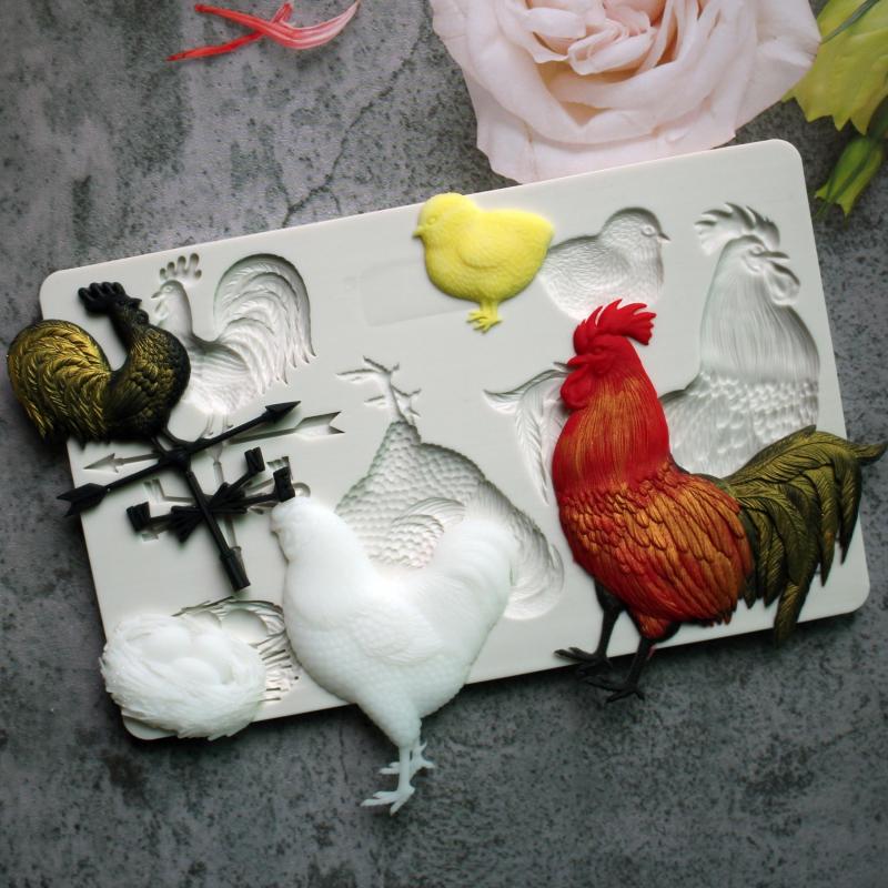 Reusable Silicone Chicken Fondant Mold for Cake Decorating