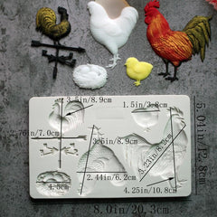 Reusable Silicone Chicken Fondant Mold for Cake Decorating