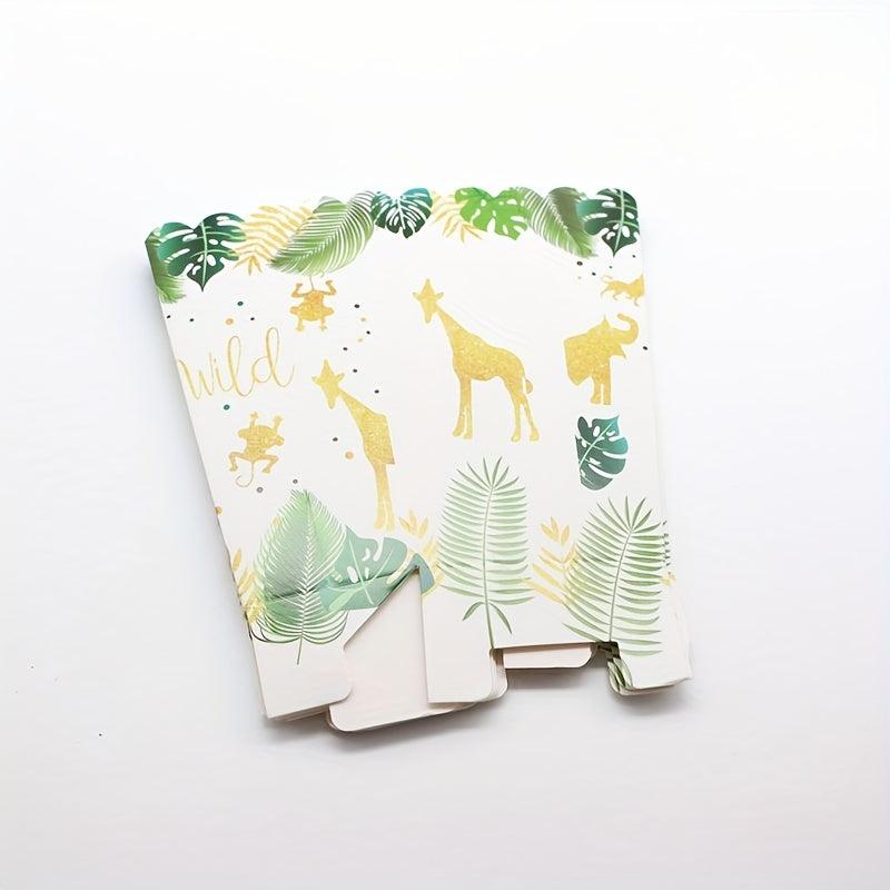 18pcs Jungle Safari Birthday Popcorn Boxes Animal Treat Containers