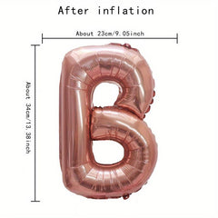 1pc Rose Golden English Alphabet Ball Aluminum Film Ball A T Balloons