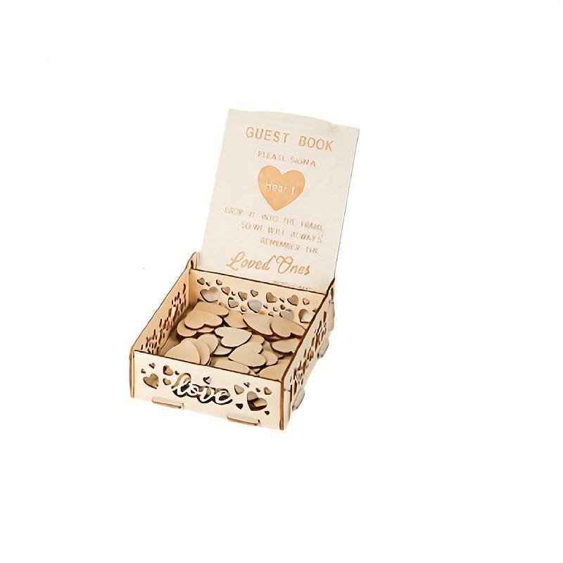 Wedding Guest Book Wooden Heart Drop Top Frame