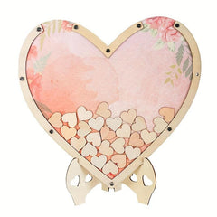 Wedding Guest Book Wooden Heart Drop Top Frame