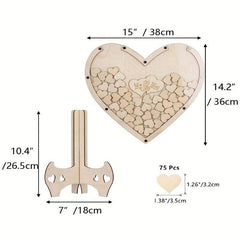 Wedding Guest Book Wooden Heart Drop Top Frame