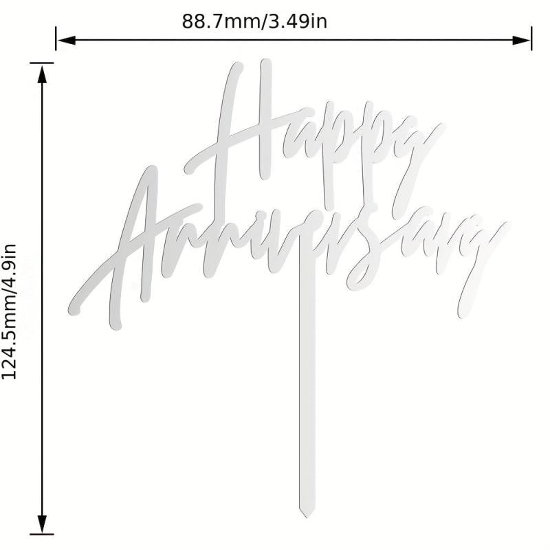 Happy Anniversary Cake Topper Acrylic Cake Decoration 1 3mm Thickness