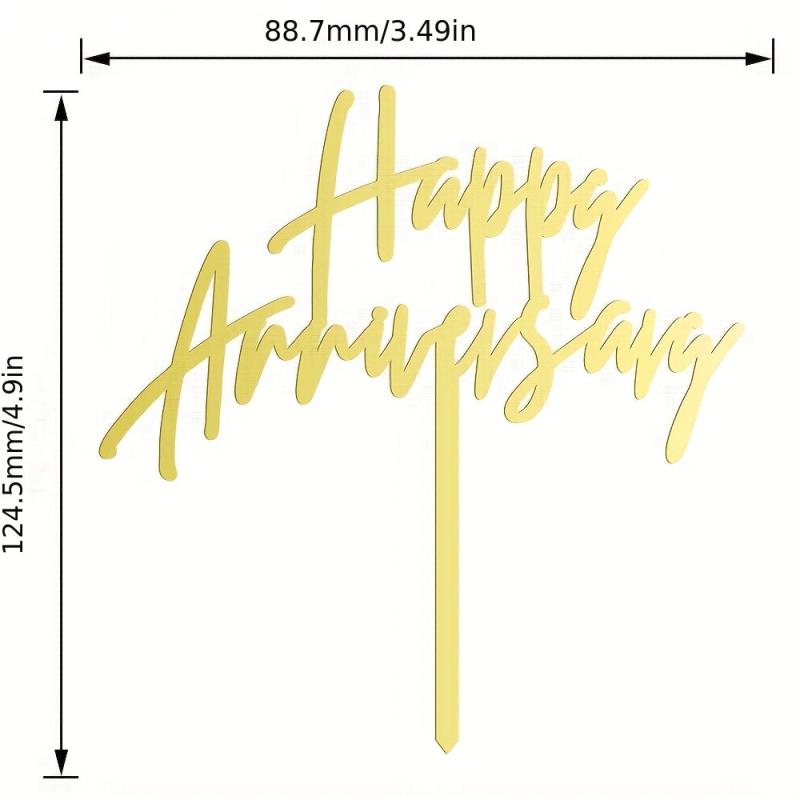 Happy Anniversary Cake Topper Acrylic Cake Decoration 1 3mm Thickness