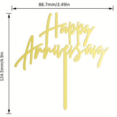 Happy Anniversary Cake Topper Acrylic Cake Decoration 1 3mm Thickness