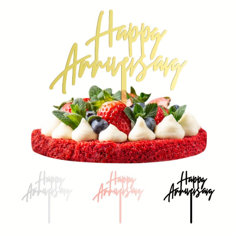 Happy Anniversary Cake Topper Acrylic Cake Decoration 1 3mm Thickness