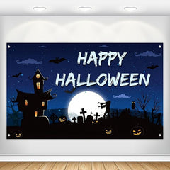 Dark Happy Halloween Banner Scary Backdrop