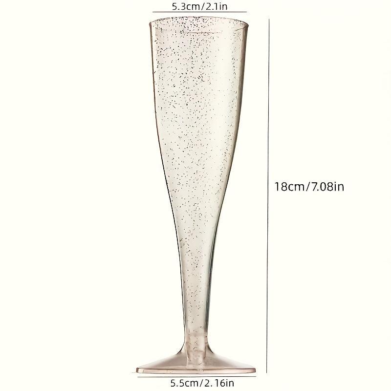60pcs Glitter Plastic Champagne Cups for Party Use in Golden Pink