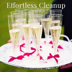 60pcs Glitter Plastic Champagne Cups for Party Use in Golden Pink