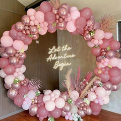 170pcs Pink Metallic Rose Gold Balloon Arch Garland Kit for Events