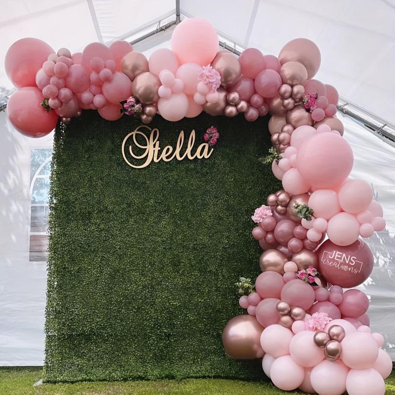 170pcs Pink Metallic Rose Gold Balloon Arch Garland Kit for Events