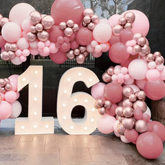 170pcs Pink Metallic Rose Gold Balloon Arch Garland Kit for Events