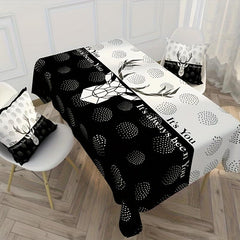 Elk Letter Table Cloth Waterproof Tea Party Decor