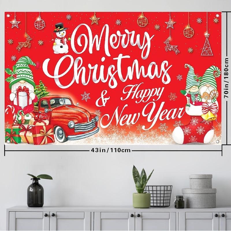 Merry Christmas Banner 109x179cm for Decorations