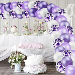 120pcs Purple Balloon Purple Confetti Balloon Baby Baptism Decoration