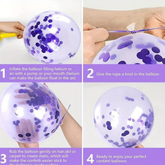 120pcs Purple Balloon Purple Confetti Balloon Baby Baptism Decoration