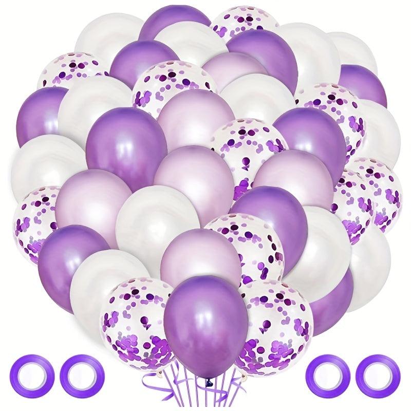 120pcs Purple Balloon Purple Confetti Balloon Baby Baptism Decoration