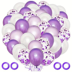 120pcs Purple Balloon Purple Confetti Balloon Baby Baptism Decoration