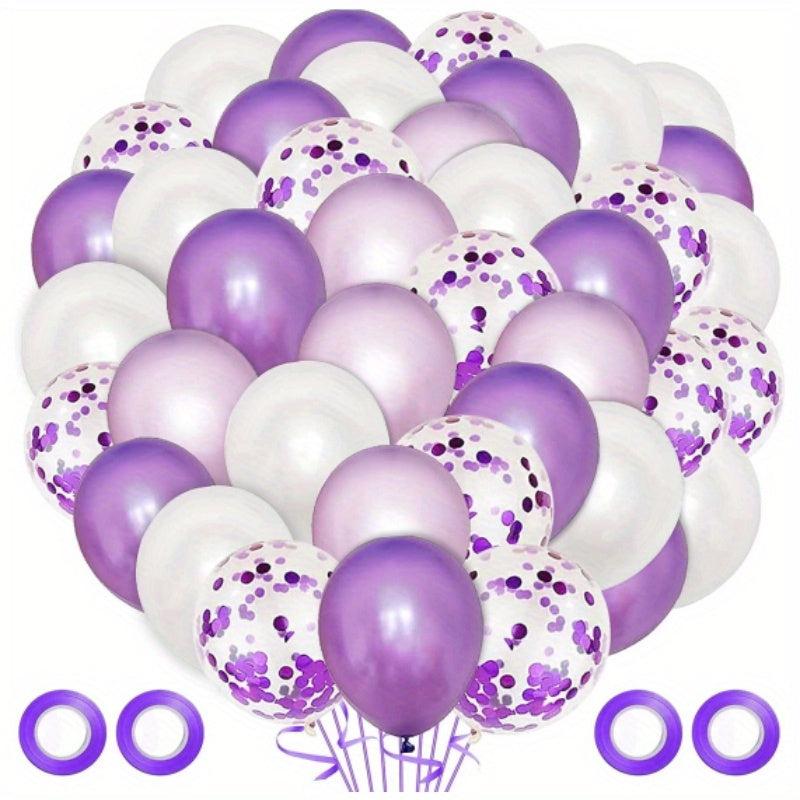 120pcs Purple Balloon Purple Confetti Balloon Baby Baptism Decoration