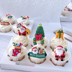 8pcs Christmas Cupcake Topper, Welcome Guests Dessert Decoration