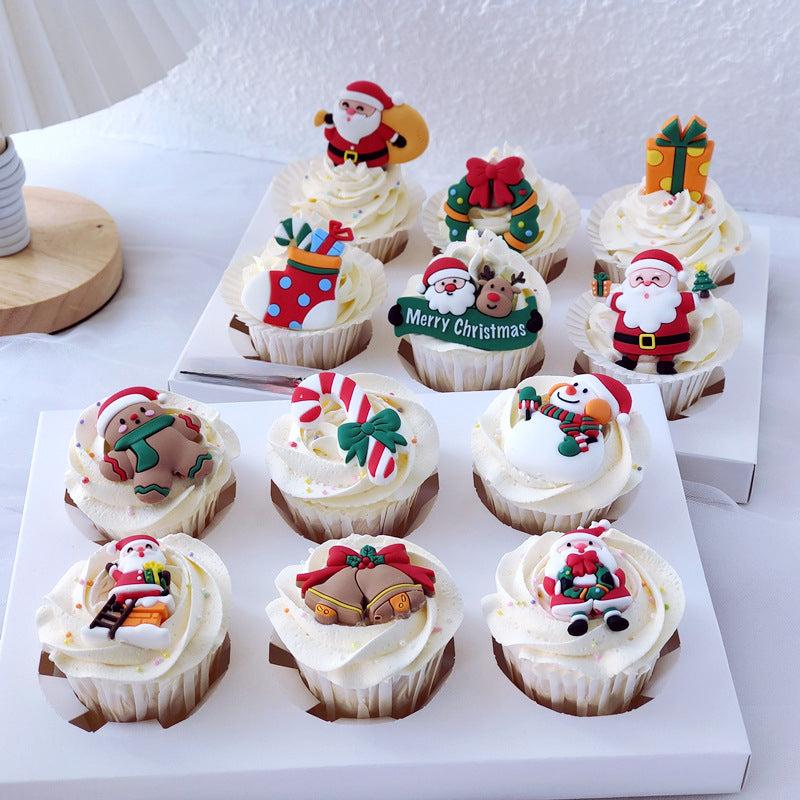 8pcs Christmas Cupcake Topper, Welcome Guests Dessert Decoration