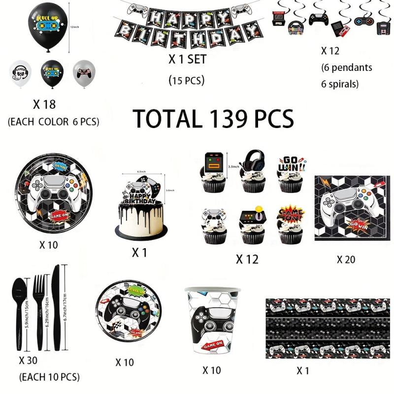 Game Theme Birthday Party Decoration Set