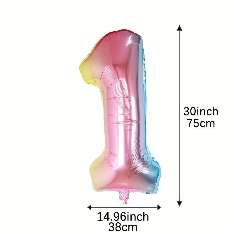 30 inch Gradient Number Aluminum Film Balloon Birthday Party Decoration