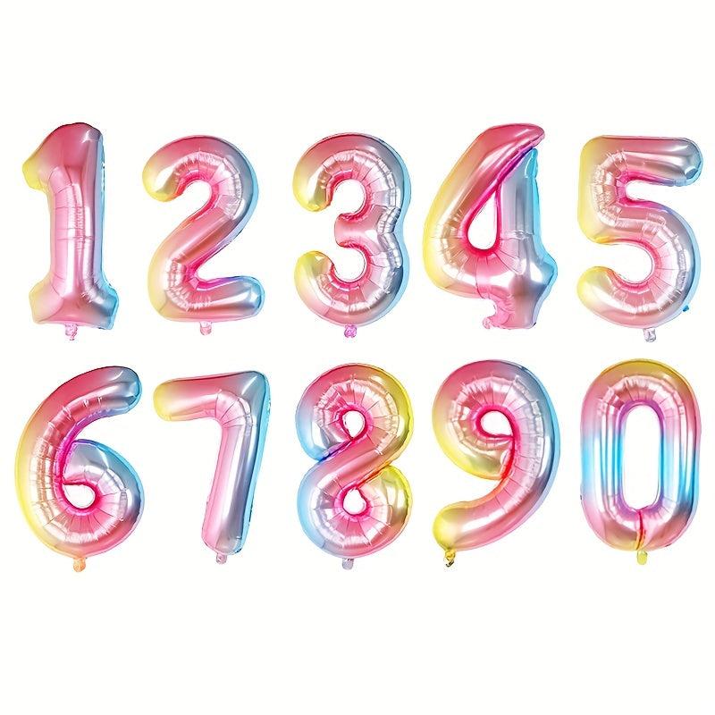 30 inch Gradient Number Aluminum Film Balloon Birthday Party Decoration