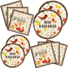 Rosh Hashanah Party Supplies Set for 12 Guests