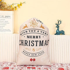 Canvas Christmas Bag Santa Claus Backpack Printing Receiving Gift Bag