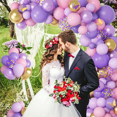 120pcs Butterfly Birthday Balloon Garland Kit Purple Pink Decor Stickers