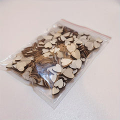 250pcs Wooden Natural Love Hearts Cutouts Wedding DIY Crafts Mixed Sizes