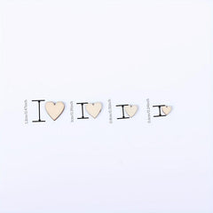 250pcs Wooden Natural Love Hearts Cutouts Wedding DIY Crafts Mixed Sizes