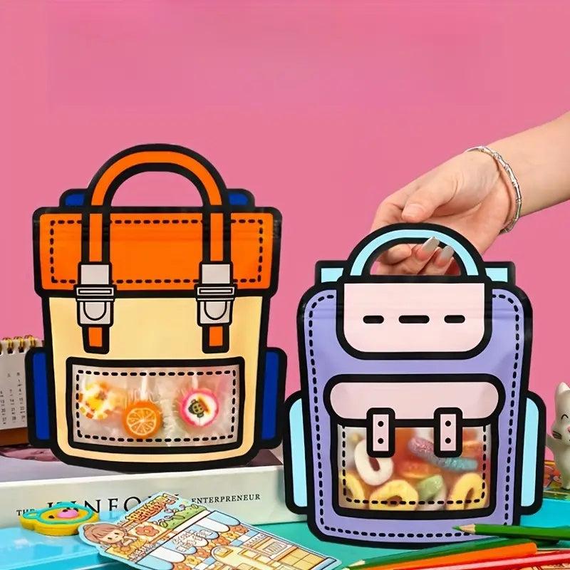 10pcs School Bag Shape Gift Bags for Birthdays and Parties