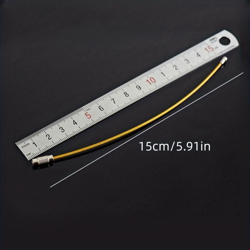 5pcs Stainless Steel Keychain Keyring with Screw Locking Key Chain