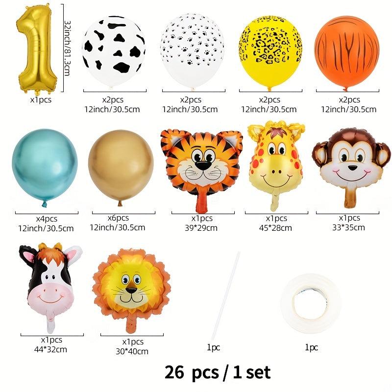 Forest Animal Party Balloon Set for Birthday and Carnival Decor