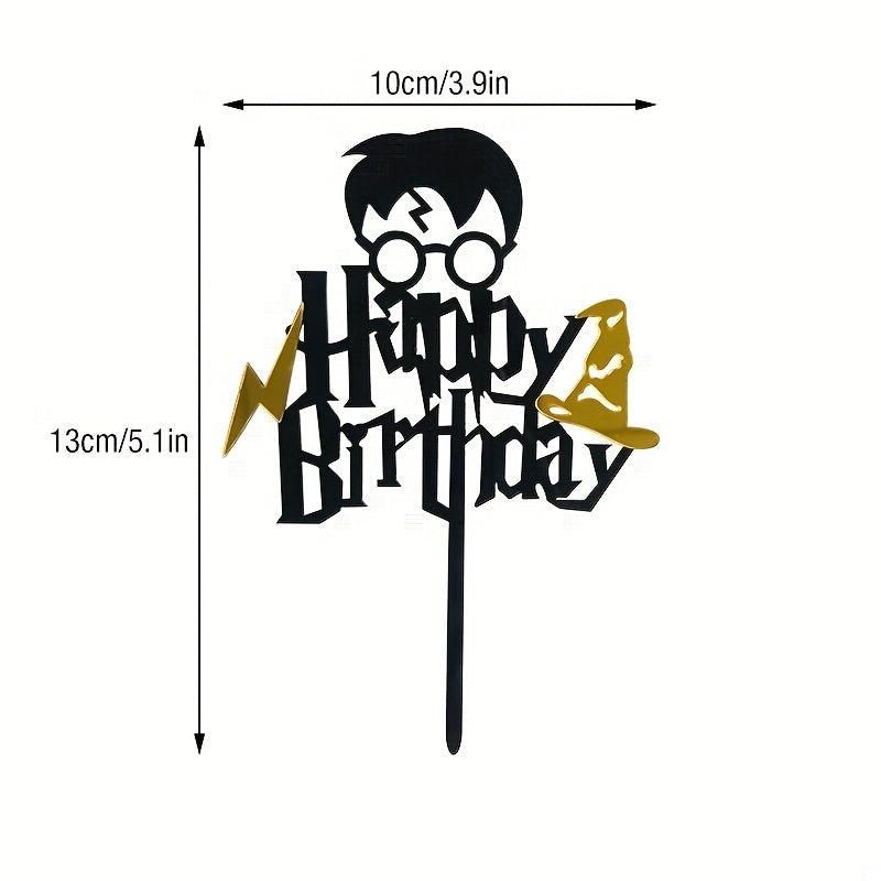 Glitter Happy Birthday Cake Topper - Festive Party Decor