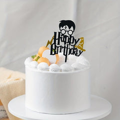 Glitter Happy Birthday Cake Topper - Festive Party Decor