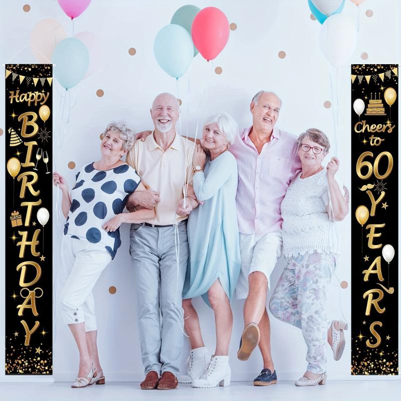 60th Birthday Party Decorations Cheers To 60 Years Banner 60th Party Decorations