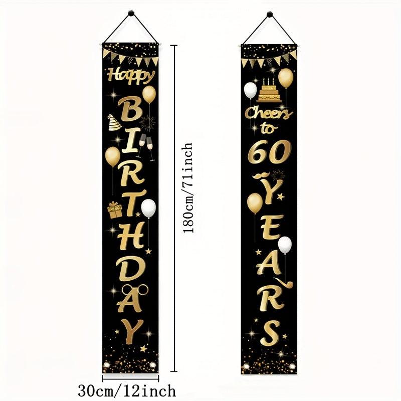 60th Birthday Party Decorations Cheers To 60 Years Banner 60th Party Decorations