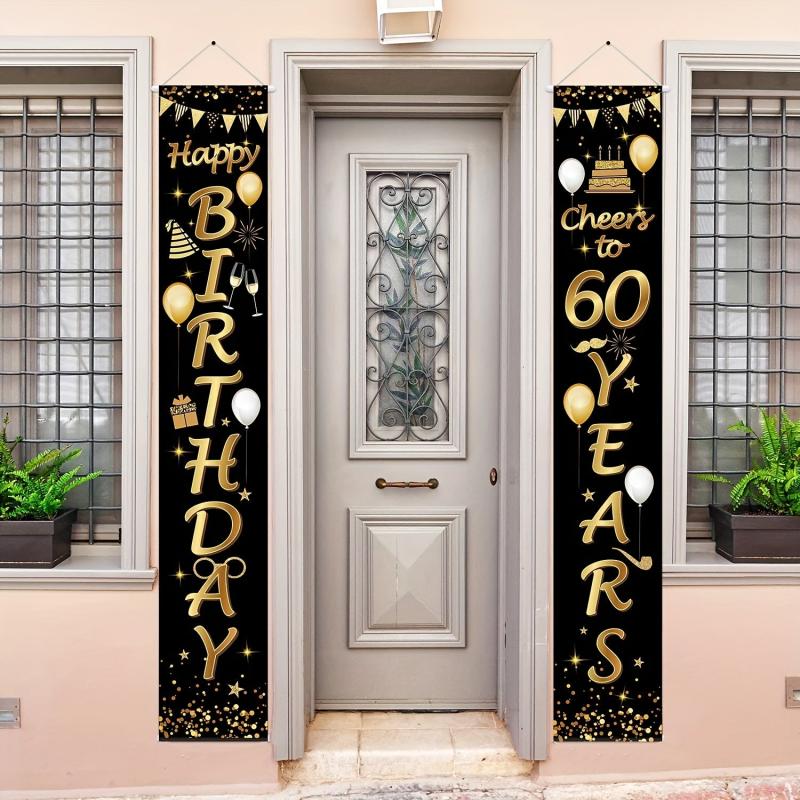 60th Birthday Party Decorations Cheers To 60 Years Banner 60th Party Decorations
