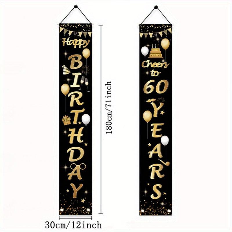 60th Birthday Party Decorations Cheers To 60 Years Banner 60th Party Decorations