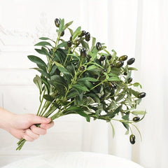 2pcs Artificial Olive Leaf Tree Branch for Home Garden Wedding Decoration
