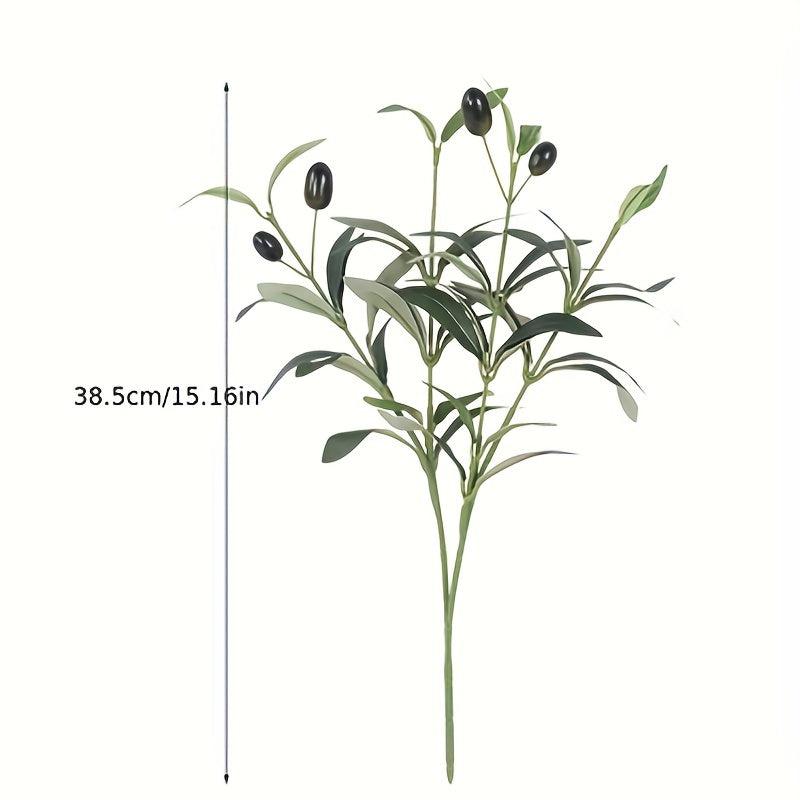 2pcs Artificial Olive Leaf Tree Branch for Home Garden Wedding Decoration