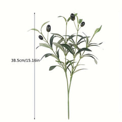2pcs Artificial Olive Leaf Tree Branch for Home Garden Wedding Decoration